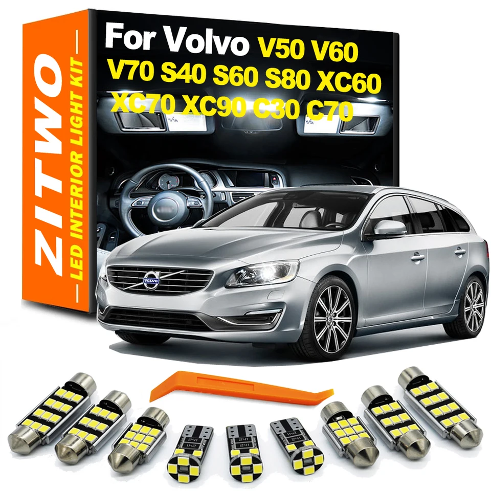 Kompletná LED interiér Dome Map MAP SPELE SVETLA SVETLO VOLVO V50 V60 V70 S40 S60 S80 XC60 XC70 XC90 C30 C70 COUP