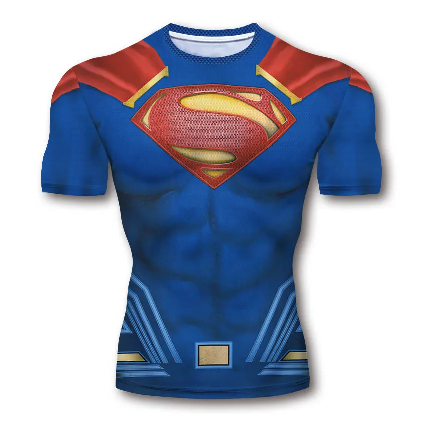 Kompresia štíhle pančucháče Tričko Men Letný krátky rukáv Cosplay kostým Sportswear Kulturista