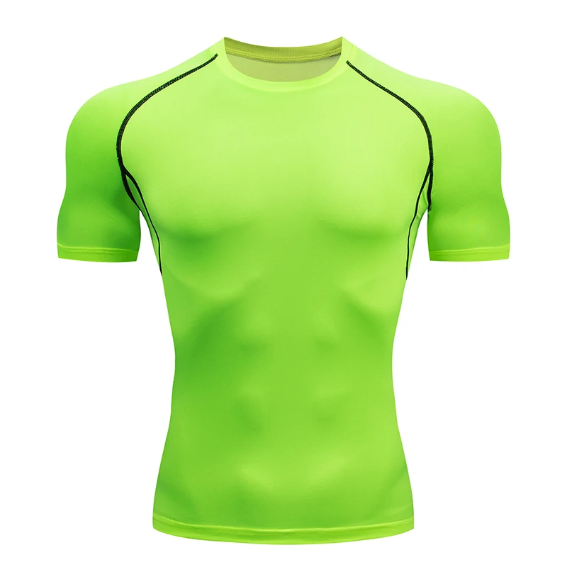 Kompresné tričko muži fitness tesný dlhý rukáv Športové tričko Tréning jogging košele telocvične Sportswear Quick Dry