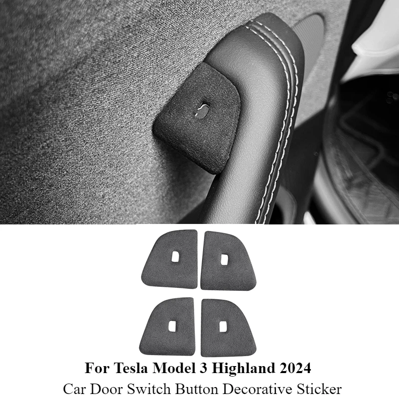 Komto Spínaču automobilu Dekoratívna nálepka Alcantara Dekoratívna nálepka pre Tesla Model 3 Highland 2024 Modifikation Príslušenstvo