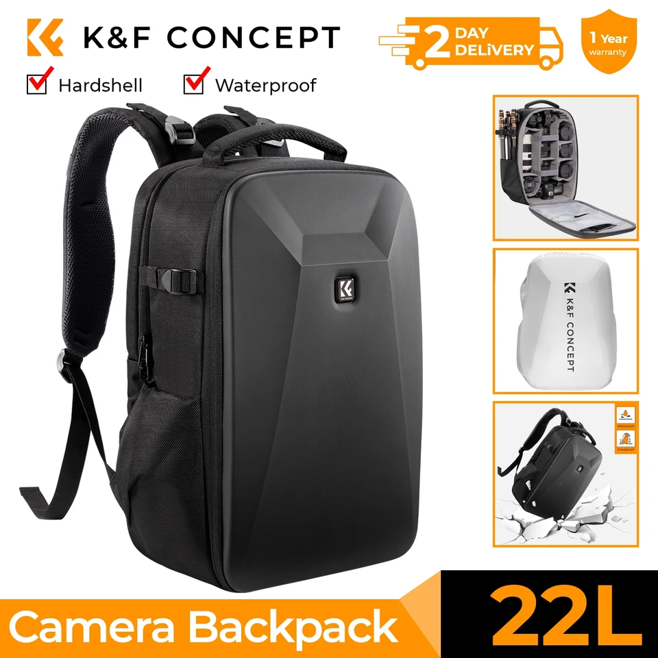 Koncept K&F 22L Camera vrecko na veľkú kapacitu cestovné fotografovanie batoh nepremokavým mužským taškou DSLR/SLR Rain Cover Dažď