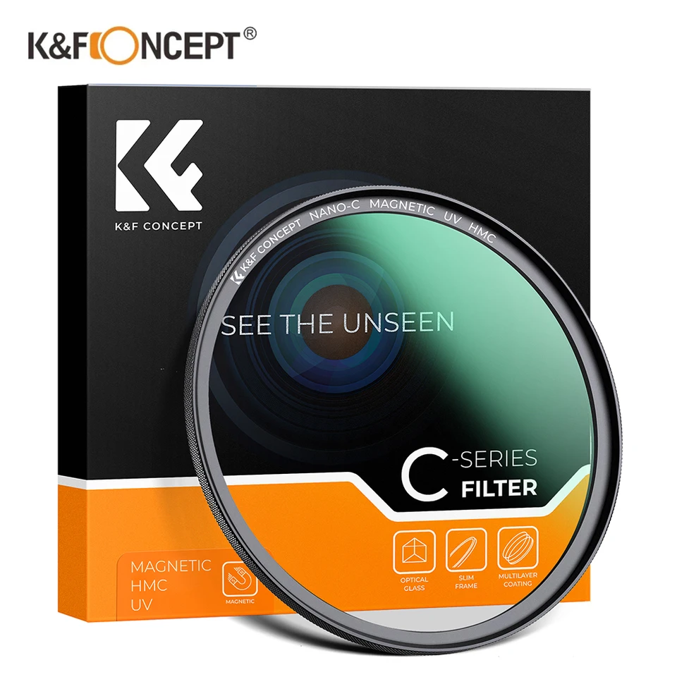 Koncept K&F Nano-C Magnetický UV filter 49 mm 52 mm 55 mm 58 mm 62 mm 67 mm 72 mm 77 mm 82 mm ultra tenký UV filter 18 vrstiev 18 vrstiev