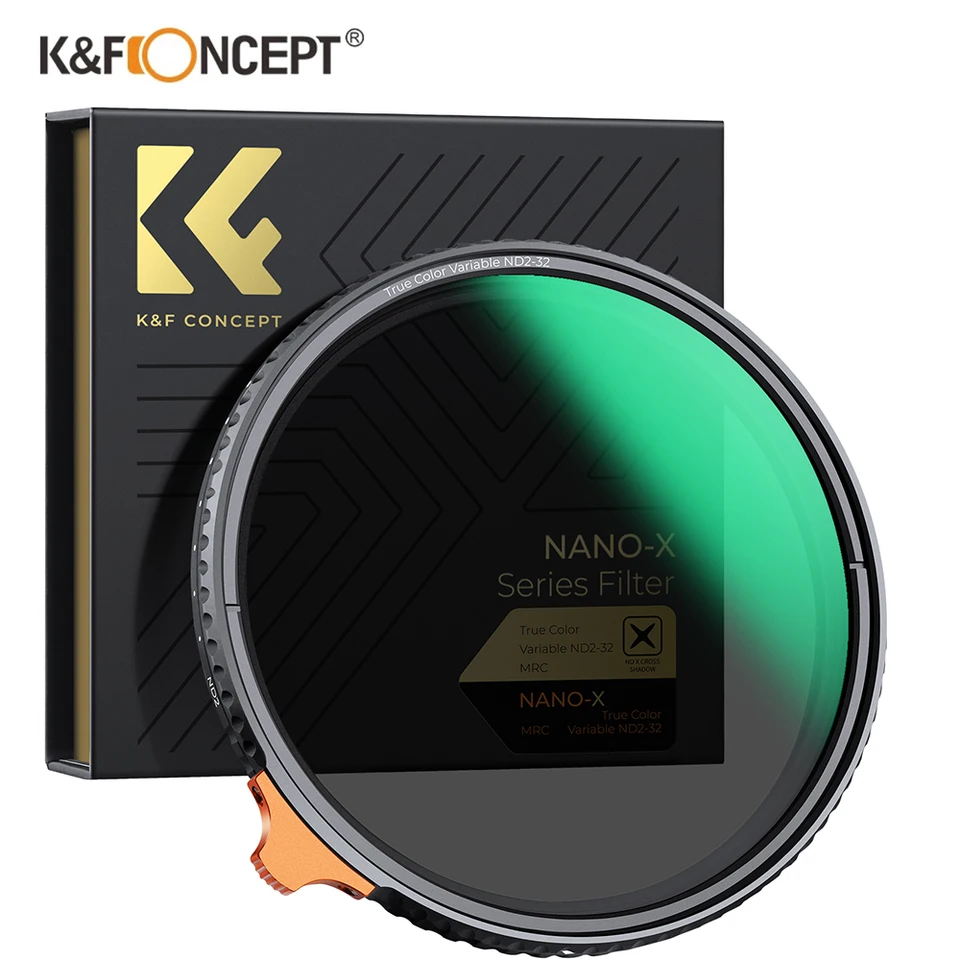 Koncept K&F True Color Premenná ND2-32 (1-5 zastávky) ND Filter šošoviek bez čierneho kríža 