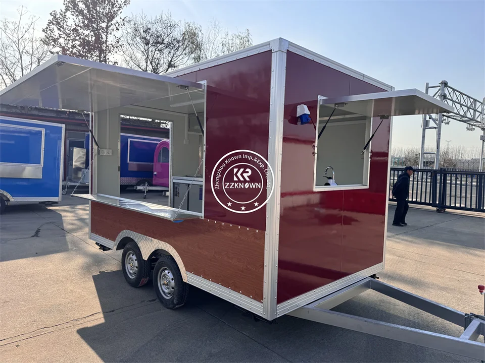 Koncesný nákladný automobil Plne vybavený v rožku v rožku košík mobilná kuchyňa Restaurant Restaurant Fast Food Trailer