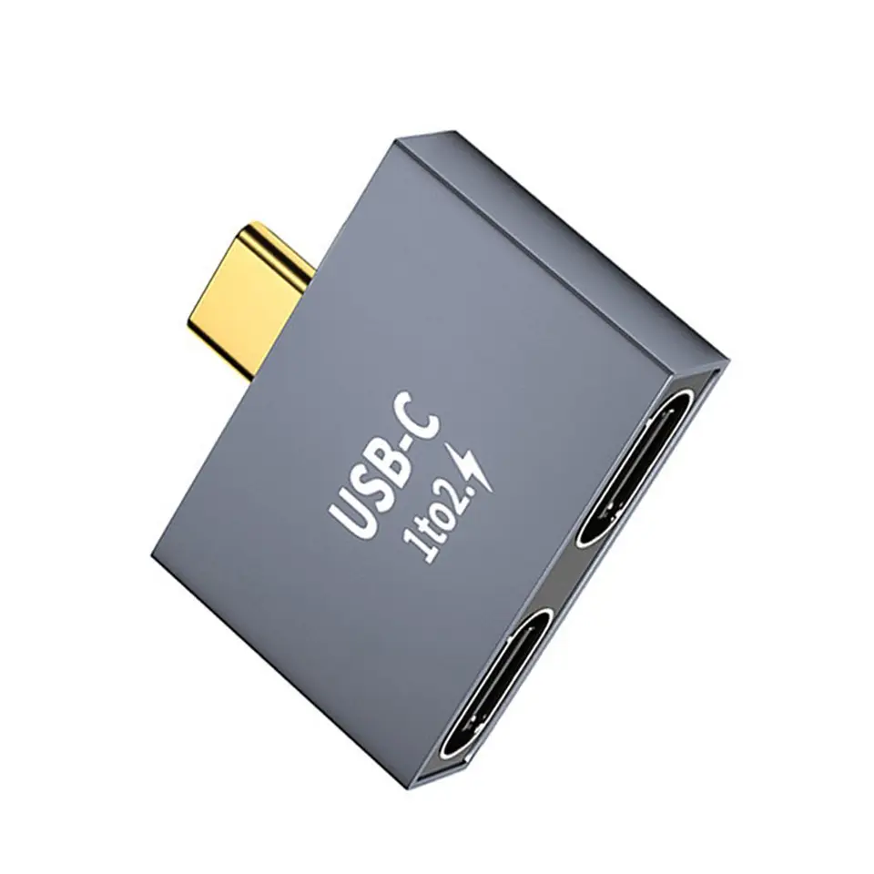 Kondonter konektora predĺženia 1 až 2 USB C Muž na duálne USB C Žena nabíjačku PD prenos dát prenos typu C Type-