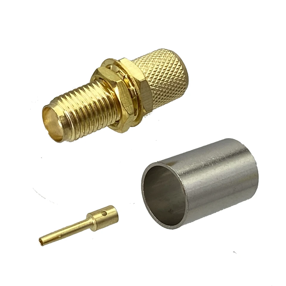 Konektor 1pcs konektor SMA Jack SMALICKÝ Priepustný matica pre RG5 RG6 LMR300 5D-FB Kábel RF koaxiálny adaptér 50OHM DREJOVÝ TERMOR