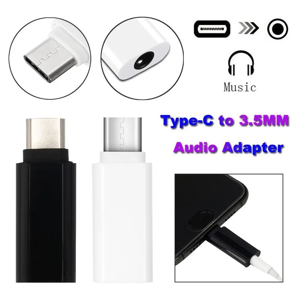 Konektor konektora pre slúchadlá prevodník USB-C Audio adaptér Muž s ženským typom C až 3,5 mm konektor pre Huawei Samsung Xiaomi