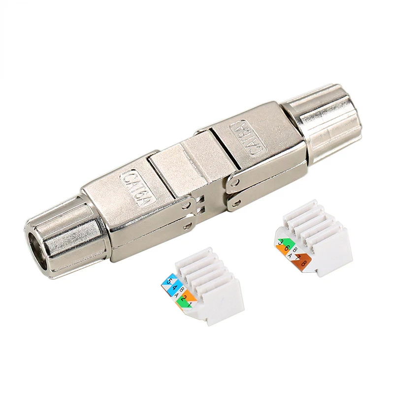 Konektor RJ45 CAT6A CAT7 Full Shuning Free Free Connection Modul Zátky kábla LAN Adaptér predlžovania