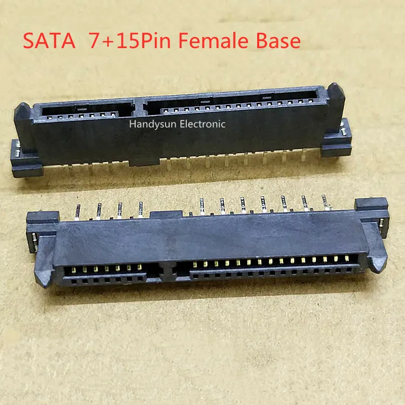 Konektor rozhrania pevného disku SATA SACKET SATA SATA Ženská základňa 7+15pin 180 stupňov Dislokačný pin 22p DIP