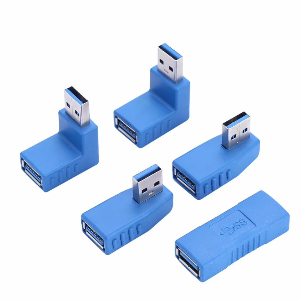 Konektor USB 2.0/3,0 90 stupňa Vertikálne vľavo vľavo smerom nadol smerom k smeru USB Typ Muž do ženy M/F Prevodník Adaptér čierny/modrý