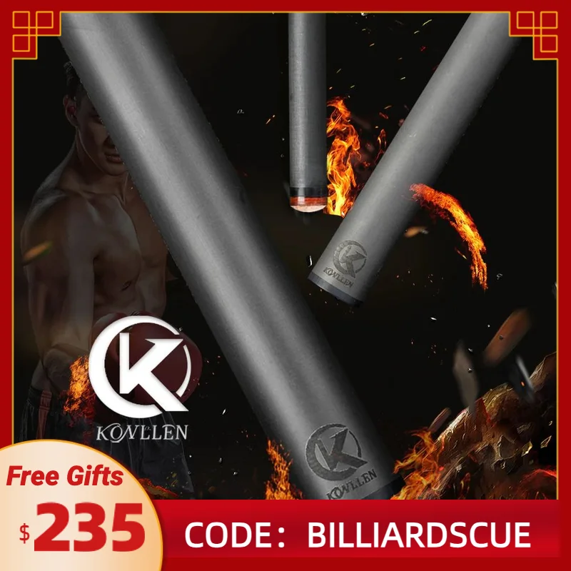 Konllen bazén narážky na uhlíkové vlákno s jedným hriadeľom s 3/8*8 pin 12,5/12,9 mm špička nízka deformácia Profesionál pre biliardovú cue tyčinku
