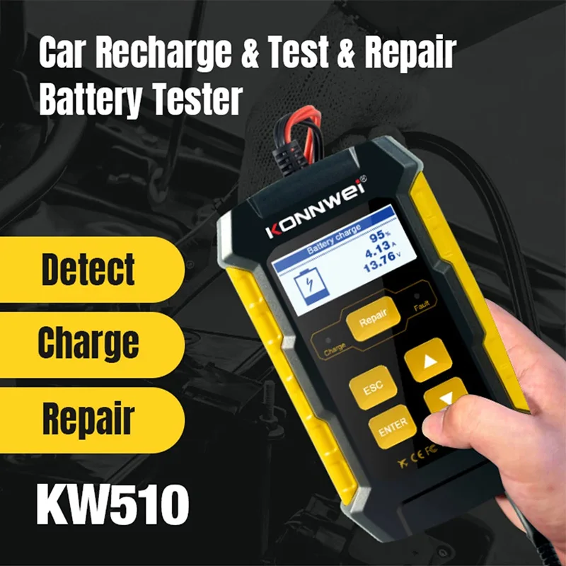 Konnwei 12V KW510 nabíjačku automobilu 5A gél nabíjačku nabíjačku Power Bank Pulse AGM Wet Dry Olove Automatické náradie