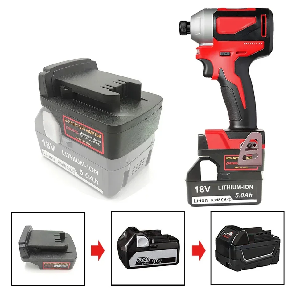 Konvertor adaptéra batérie pre konvert Li-Ion Battery prevodovky Hitachi/Hikoki 18V na Milwaukee 18V lítiová batéria bezdrôtového napájacieho náradia