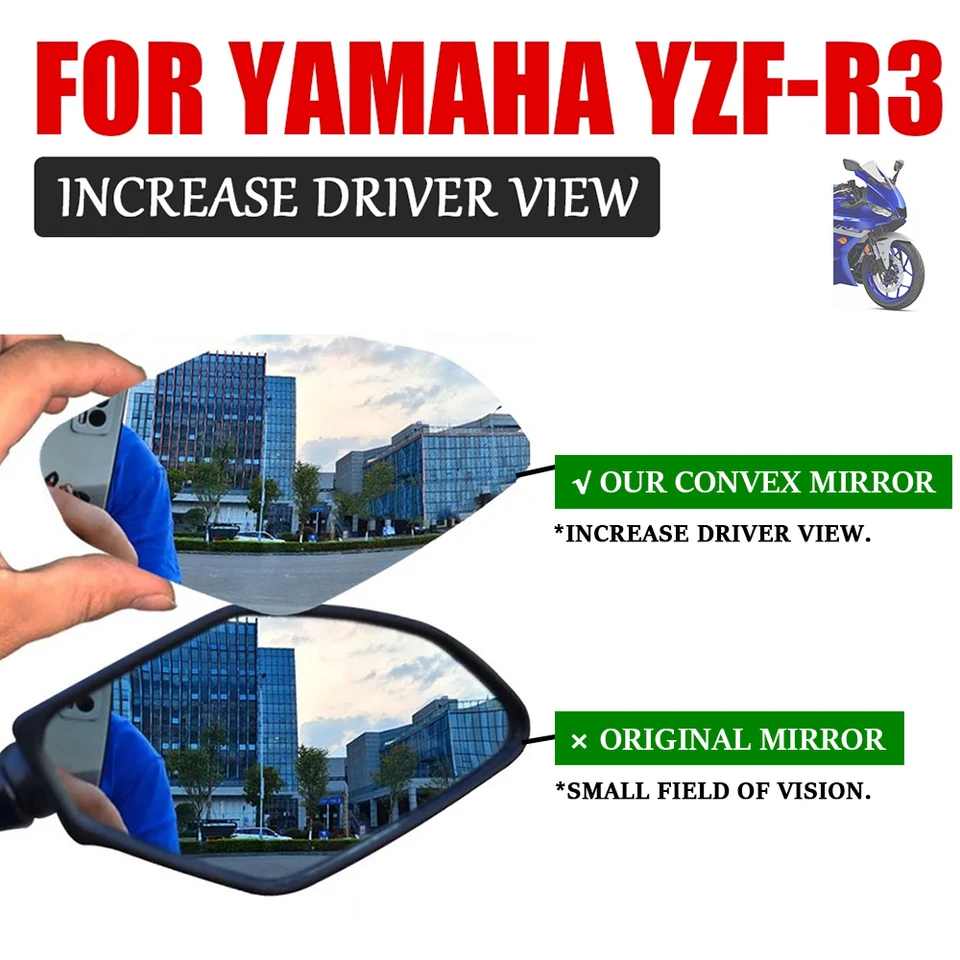 Konvexné zrkadlo Zvýšenie ZVEREJNÉHO ZVEREJNOSTI ZVEREJNOM ZVEREJNOM ZVEREJNE ZVÝŠENIE ZOBRAZENIA PRE YAMAHA YZF-R3 YZFR3