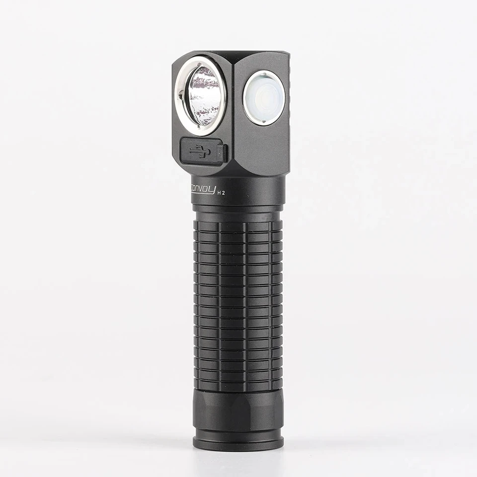 Konvoj H2 SST20 LED svetlomet svetlomety 18650 Svetlom čiapka batérie Mini Torch Camping Rymfing Pracovné svetlo USB Type-C Nabíjací port USB