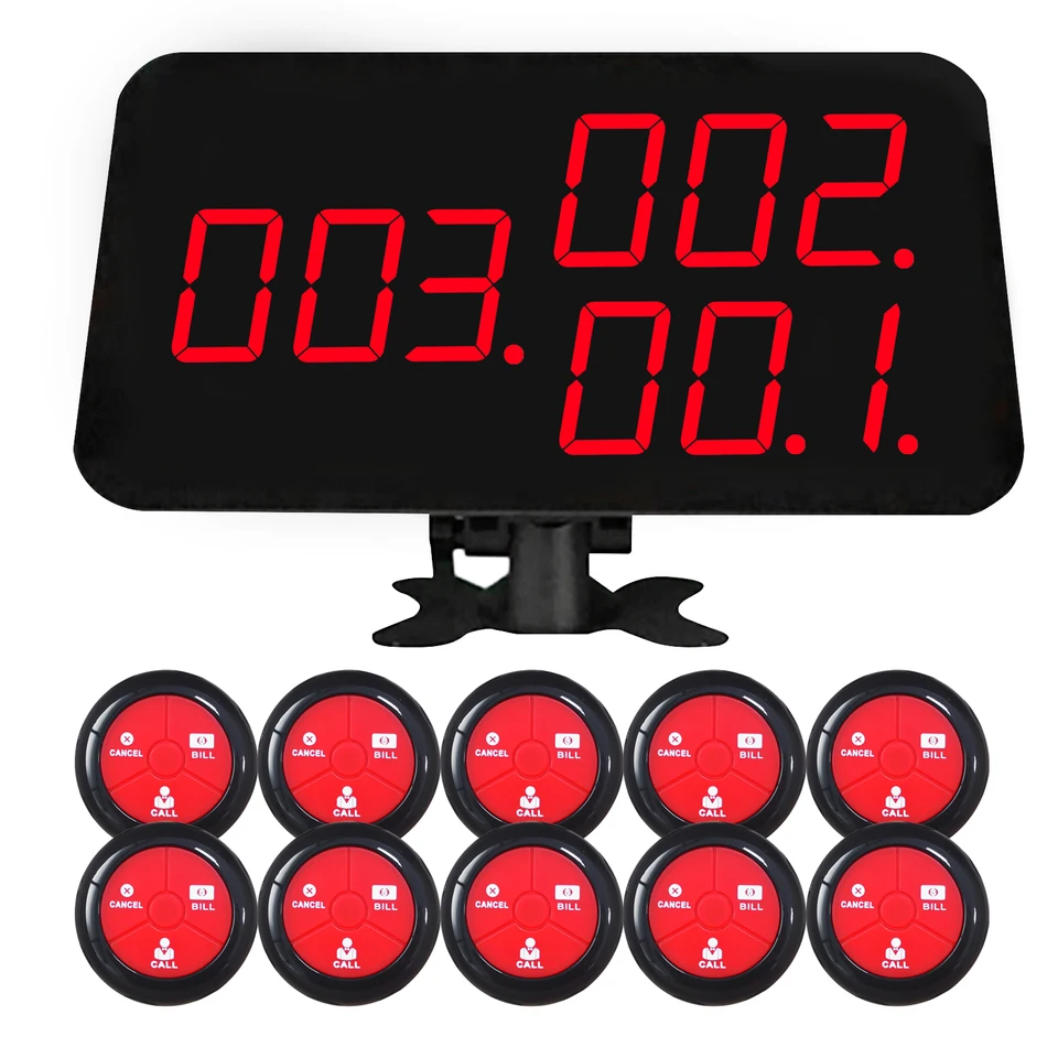 Koqi pager bezdrôtový čašník Systémový servis Service 1 Číslo monitor 10ks vodotesný stôl volajúci zvon pre barovú reštauráciu