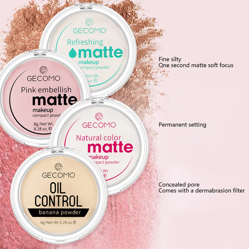 Korektor banánový prášok hladký priedušný olejový make -up medový prášok Vodotesný rozjasnenie korektora s vysokým leskovým práškovým krémom