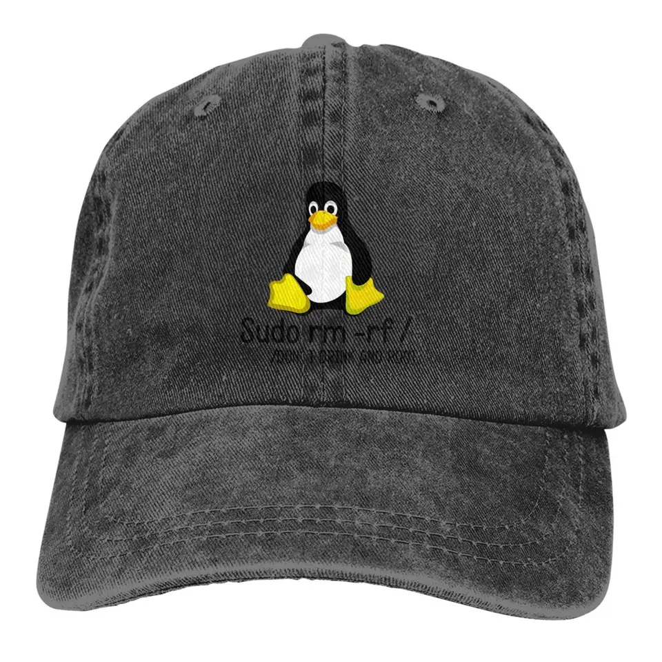 Koreňový programátor tux Penguin kódovanie baseballovej čiapky počítačový programátor kód vintage otcovi klobúky Men Outdoor nastaviteľné klobúky s klobúkami