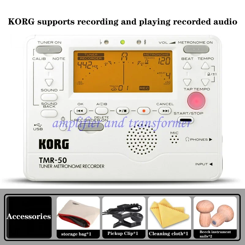 Korg TMR-50 Elektrické akustické gitarové ladenie metronómu, basy/husle/guzheng/elektronický tuner, s režimom záznamu