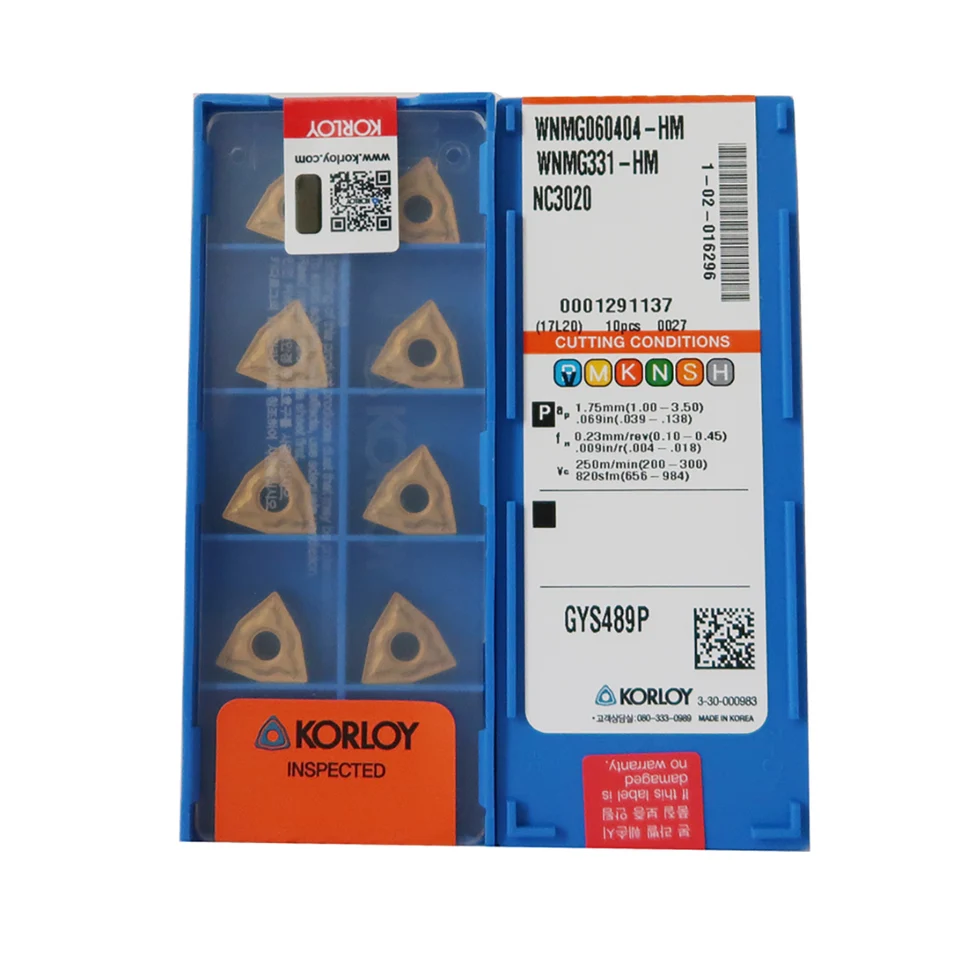KORLOY 100% Original WNMG 060404 060408 080404 080408 080412 HS GR GS HM MK VP2 PC8110 NC6315 NC3020