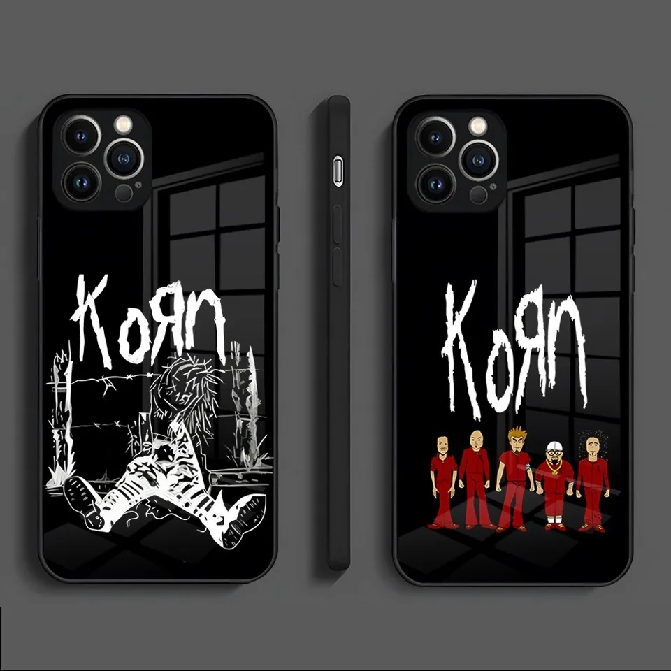 Korn Heavy Jonathan Davis Telefón pre iPhone 15 14 Pro 12 11 13 Mini x xr xs Max 8 7 6 Plus SE Glass Design Cover