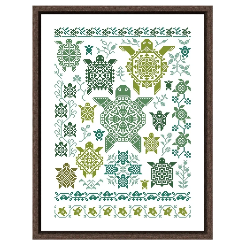 Korytnaté vzory krížové vyšívanie súpravy jednoduchý vzor dizajn vzoru 18ct 14ct 11ct naplnené plátno Cross-Stitch DIY vyšívanie