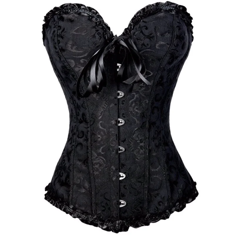 Korzety a bustieri Shapewear spodná bielizeň svarené korzet plus Brocade Brocade Women Sexy korzet vintage čierne dropshipping