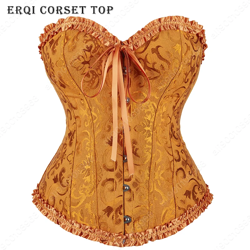 Korzety Bustiers Lace Trim plus veľkosť pásu Biele biele viktoriánske korzet Top kvetinové kvetinové gotické korzety pre ženy čierne