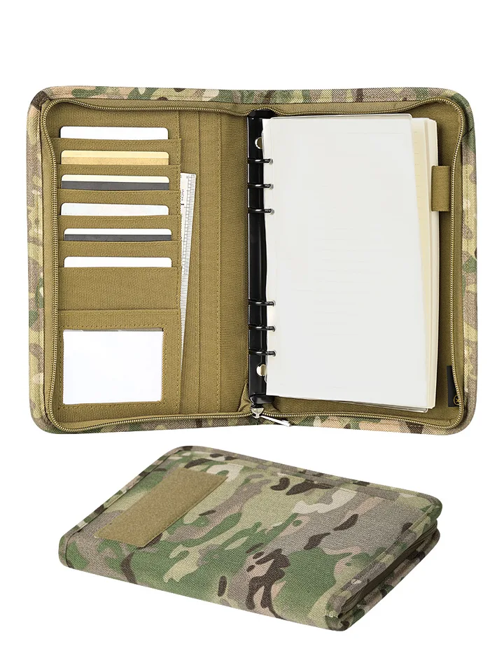 Kosibate Outdoor Padfolio Ring Binder s 80 listami memorandum papiera s voľným listom A5 Tactický notebook odolný voči poveternostným vplyvom
