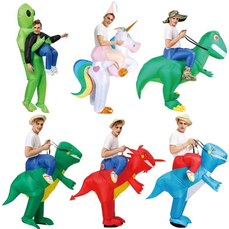 Kostým 2 Veľkosť nafukovacieho dinosaura T-Rex Fancy Dress Dospelé deti Halloween kostým Dragon Party Outfit Animal Temed Cosplay