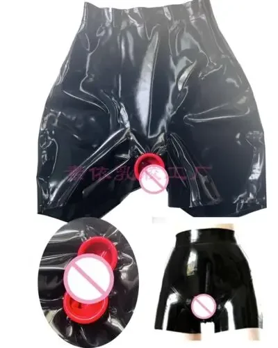 Kostým Latex Gumber Gummi Ganzanzug Black Fashion Shorts Cosplay Party