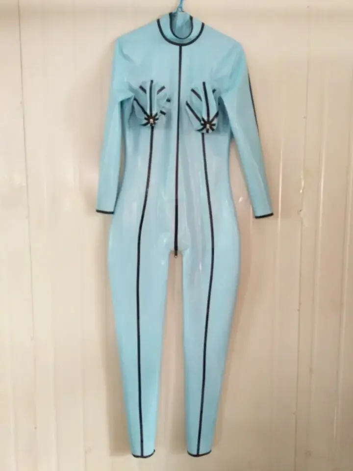 Kostým latex latex gumový gummi catsuit ganzanzug bodyit uniformy