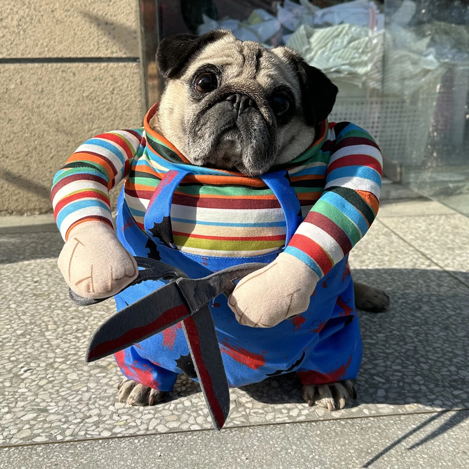 Kostým pre psov pre Halloween 2024 Chihuahua Bulldog pudle Celkomle stojace nožnice pre psa vtipné oblečenie pre malé stredné psy