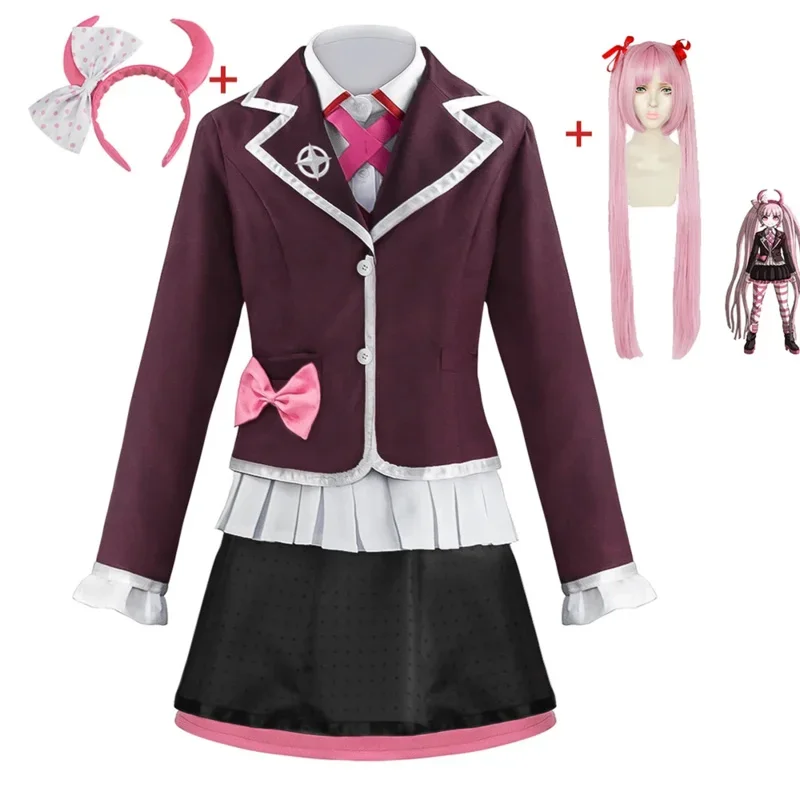 Kostým utsugi kotoko cosplay jk uniformné parochne pokrývky pokrývky Danganronpa cosplay halloween ženuté oblečenie školy