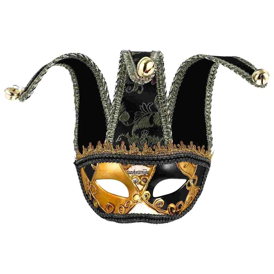 Kostýmová polovičná maska ​​Masquerade pre mužov riasenka benátsky karnevalová masky Čierny Halloween Miss