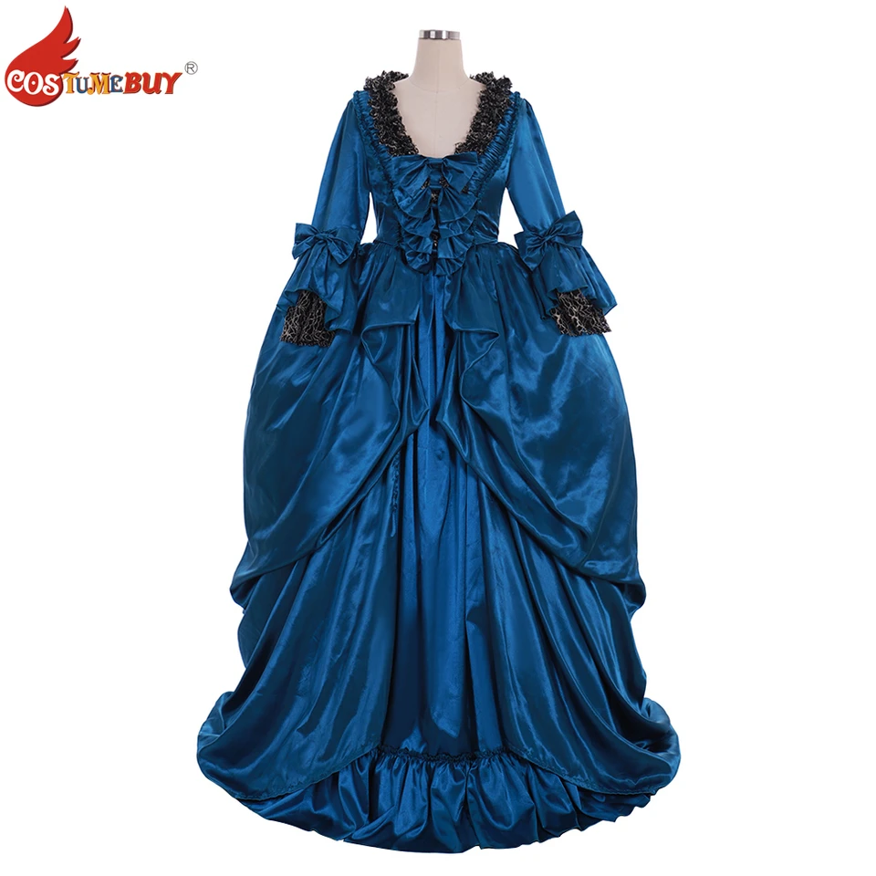 Kostýmy 18. storočie Marie Antoinette Rococo Ball Gown Antoinette Baroque viktoriánske gotické ženy Party modré šaty na mieru vyrobené