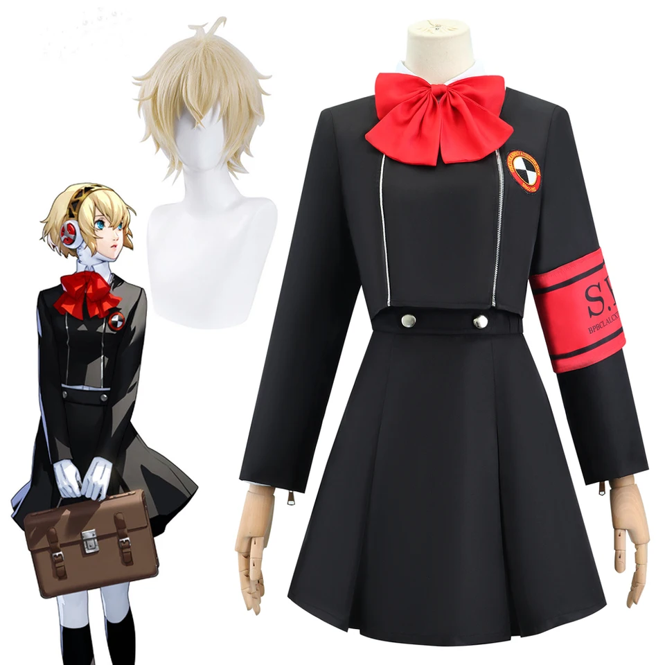 Kostýmy a parochňa Aegis Cosplay, Uniforma Moonlight Academy, Game P3 Aigis Role Play Halloween Karneval Party Dressing for Women