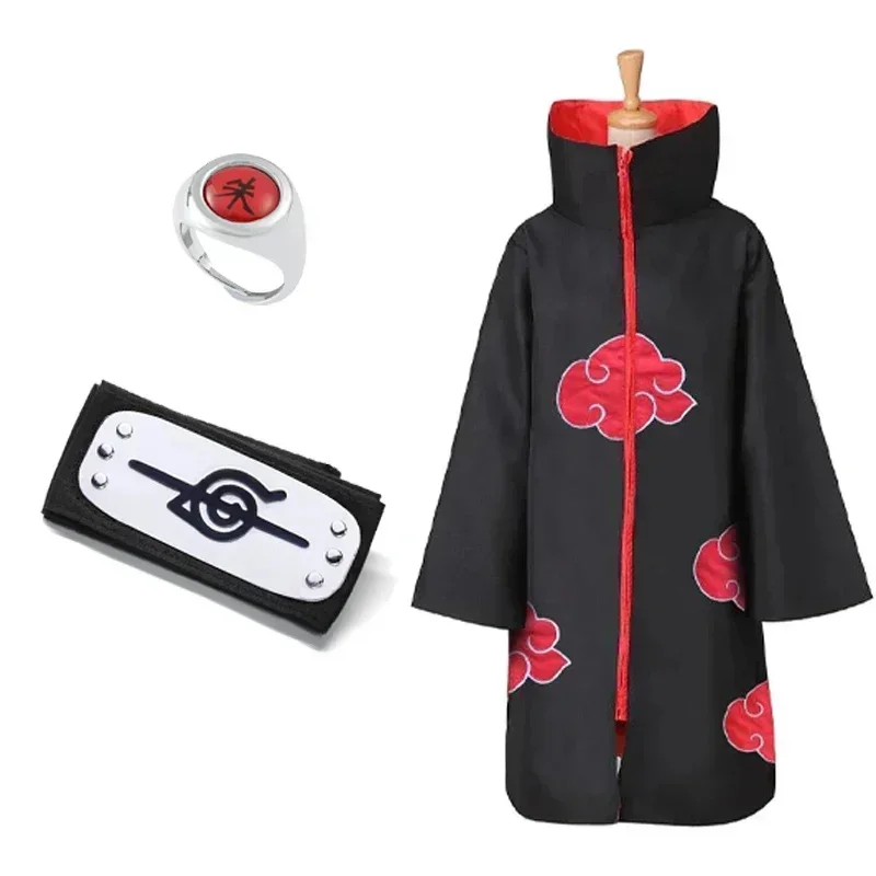 Kostýmy Akatsuki Itachi ninja rúcho halloween kostýmy pre deti ženy xiao cosplay anime príslušenstvo kruhový oblačný kabát Cape Haori