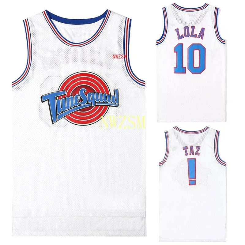 Kostýmy Movie Cosplay JAM TUne-SQUAD #1 BUGS #10 LOLA BUNNY BASKETBALL TEAM JERSEY STITCHING Čísla TOPS Sports Uniform2024