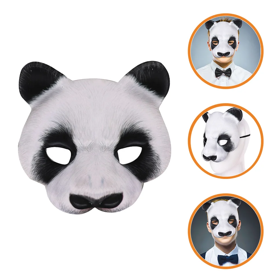 Kostýmy panda maska ​​maškaráda pre deti cosplay zvierat hlava Halloween hračka biele dieťa