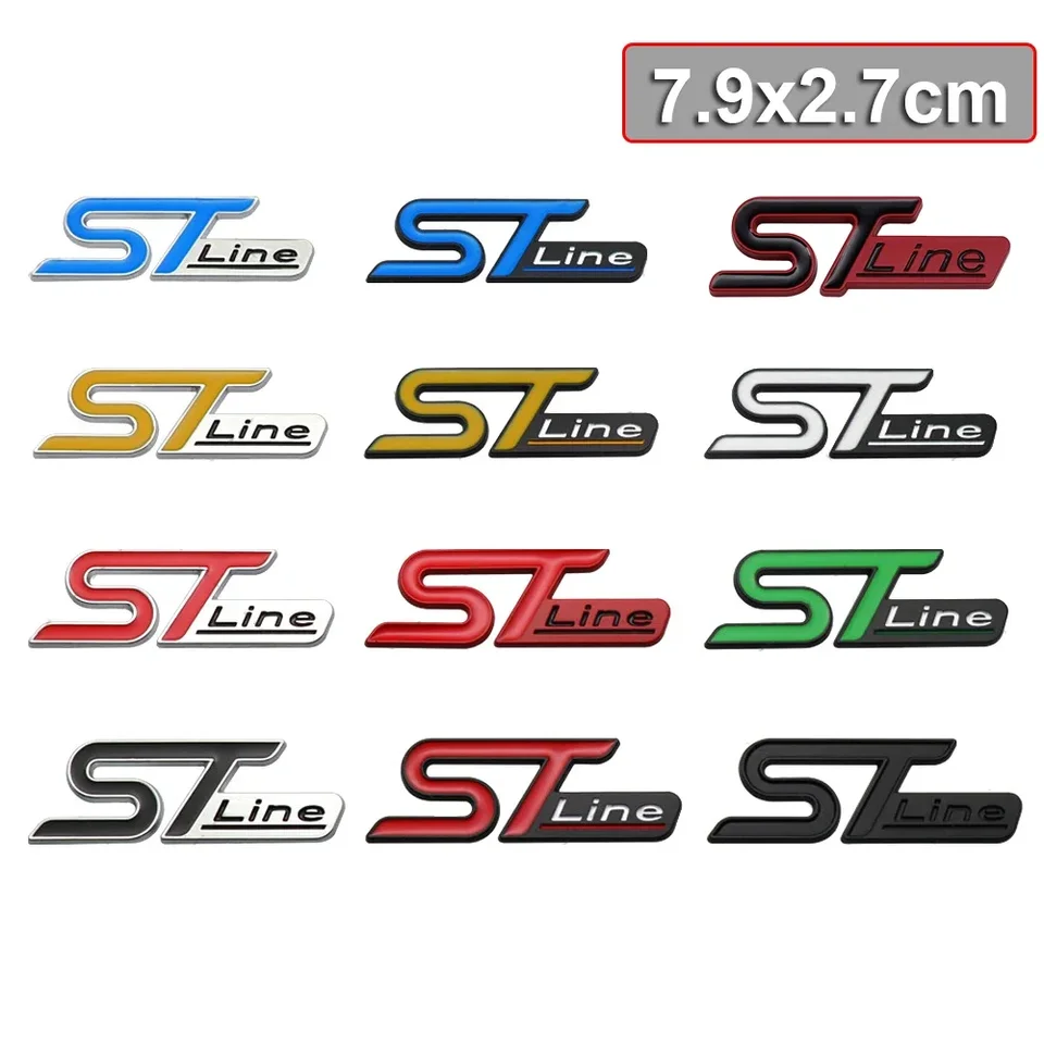 Kov pre Ford St Line Focus Mondeo Kuga Ranger Mustang F150 Everest EcoSport Car Body Side Sticker Sticker Zadný kmeň Emblem
