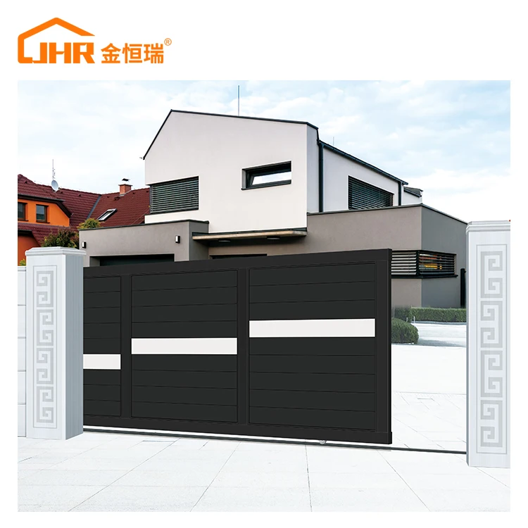 Kované železo navrhnuté posuvné brány Gates Electric Privacy Gate Conjakep Rate Lodge Lodge Fancy vstupná príjazdová cesta brána automatická solar