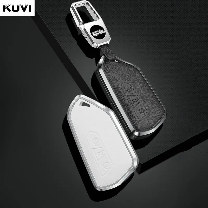 Kovová kožená kľúča Key puzdro na kryt shell fob pre Volkswagen VW Golf 8 MK8 ID-4 ID-6 pre SKOD OCTAVIA A8 SEAT LEON FR MK4 CUPRA