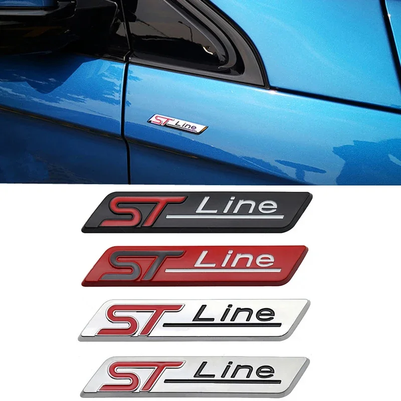 Kovová linka ST Line Car Tail Box EMBLEM STRANA Automatické telo Body pre Ford Fiesta Focus Mondeo Kuga Ranger Mustang F150 Escape