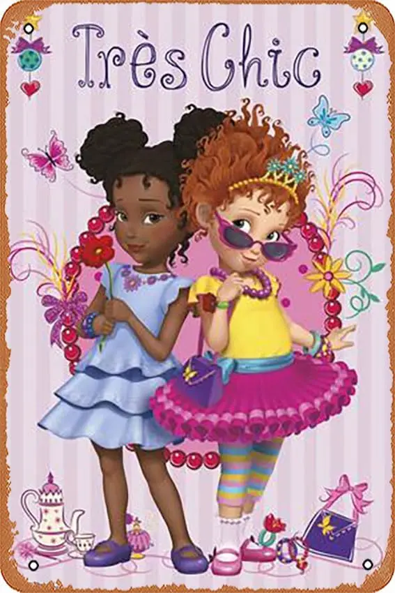 Kovová plechová značka 8 x 12 palcov - Fancy Nancy - Friends - Plagát Metal Plaque Cafe, Bar, Domáca stena dekor, lirushou00996