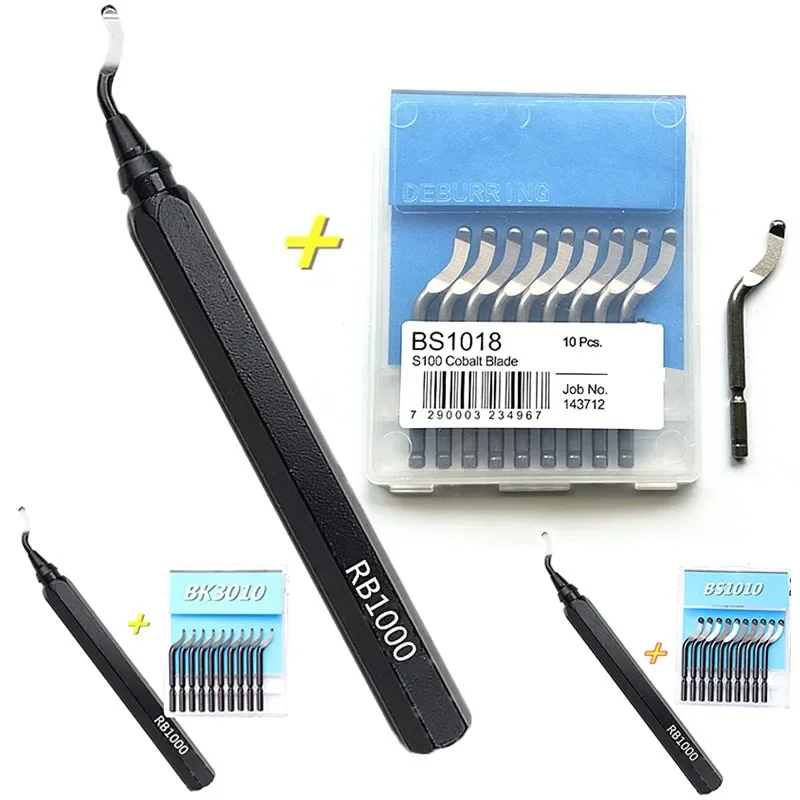 Kovová rukoväť =- Burr Trimmer Nože RB1000 Edger Scraper HSS Rovné potrubia Rýchle upínacie deburingové orezávanie Nástroje BS1010 BS1018 BK3010