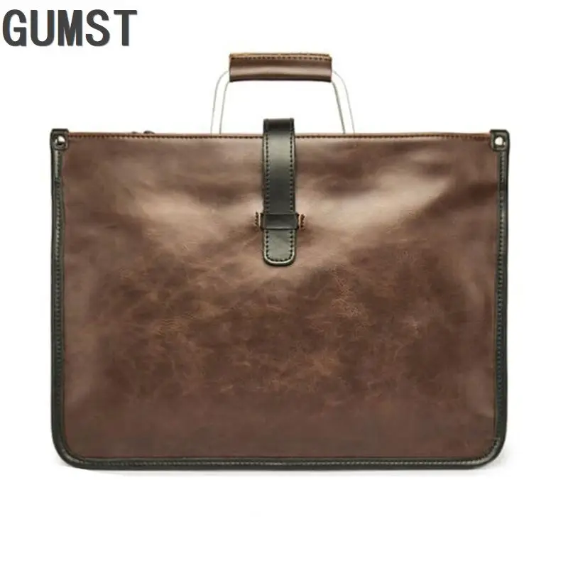Kovová rukoväť kožený kufrík Men tašky Business kabelka Bolso hombre mužské laptopové tašky