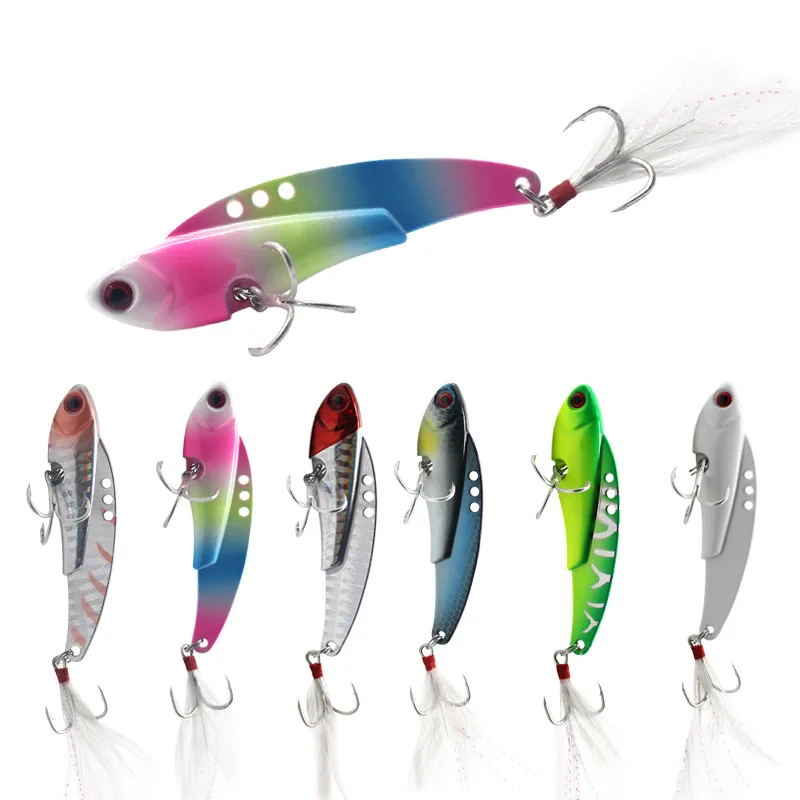 Kovová rybárska návnada kovovej vibrácie, potápačská vibračná lyžica, umelý kľukový wobbler, Hard Swimbait Pesca, 13G, 18G, 25G, 30 g, 10ks