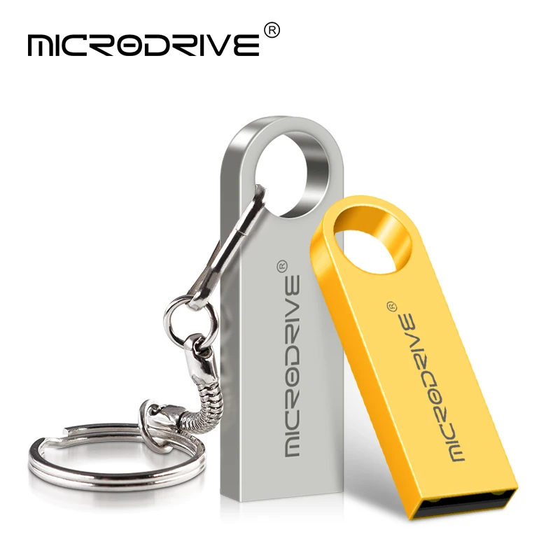 Kovová USB Flash Drive 32 GB Pendrive 64 GB Flash Memory Stick 4 GB 8 GB 32 GB 64 GB Vodotesná vodotesná palcová pero USB Disk USB Disk pre auto pre auto