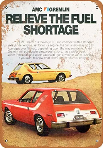 Kovová značka - 1974 AMC Gremlin - Vintage Look Wall Decor For Cafe Bar Pub Domov pivo dekorácie remeslá